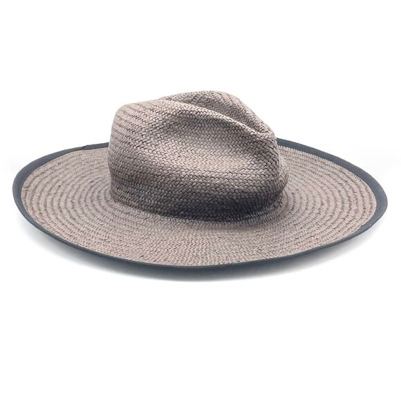 Madewell Wide-Brimmed Straw Fedora Sunhat in Faded Black | Gray Women’s Size S/M - Picture 9 of 16